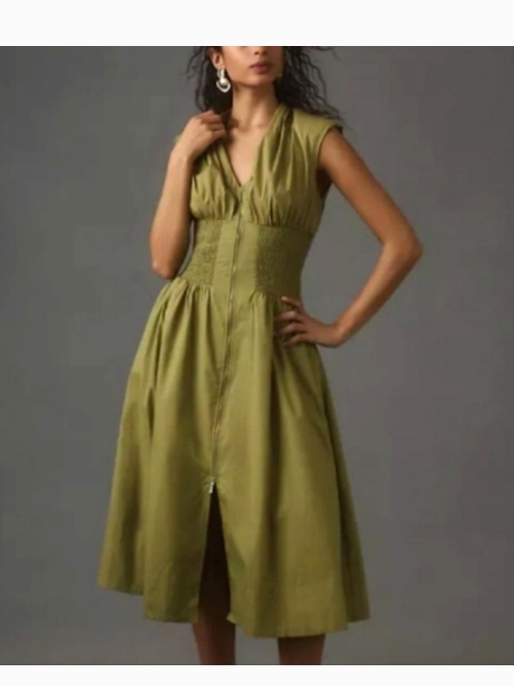 Anthropologie Tommie Zip Front Midi Dress - Picture 5 of 5
